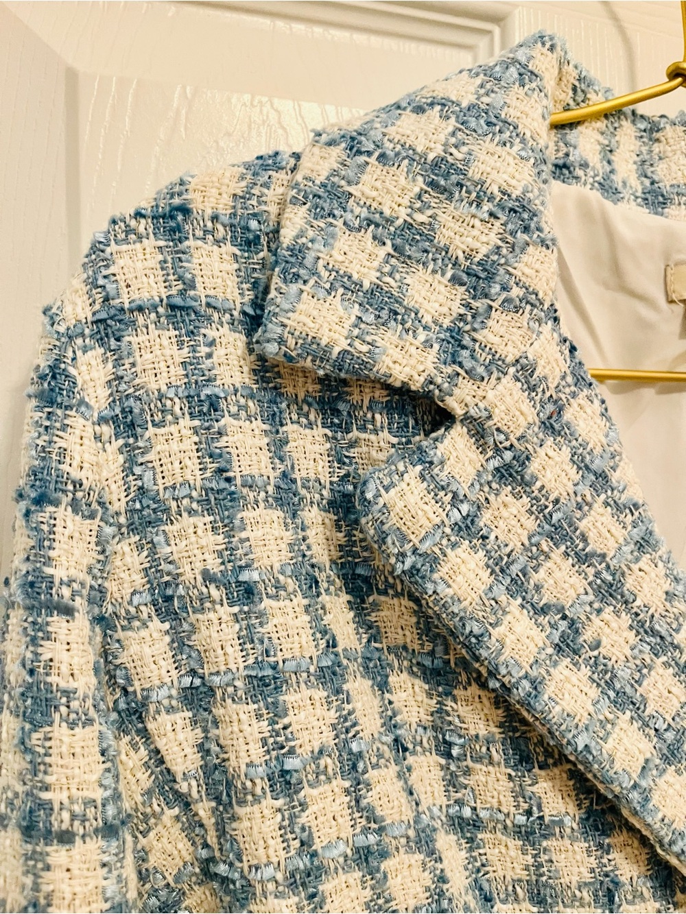 π Jason Wu Blue & Ivory Tweed Cropped Blazer & Skort Set - Picture 7 of 14